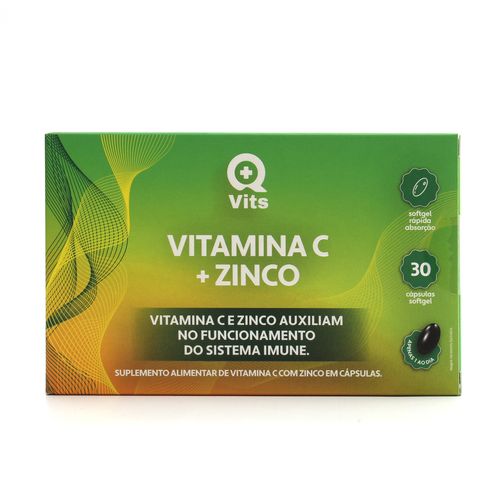 Vitamina C + Zinco QMaisVits 30 Cápsulas Softgel sem sabor