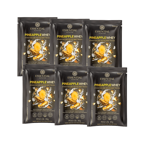 Kit 6X: Pineapple Whey Sachê Essential Nutrition 30g Pineapple