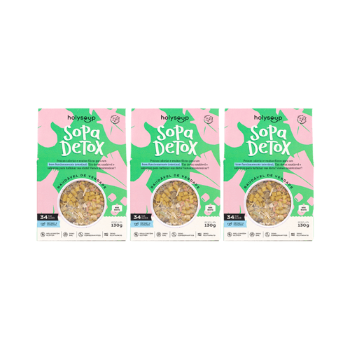 Kit 3X: Sopa Detox Sem Glúten Holysoup 130g Kit 3X: Sopa Detox Sem Glúten Holysoup 130g
