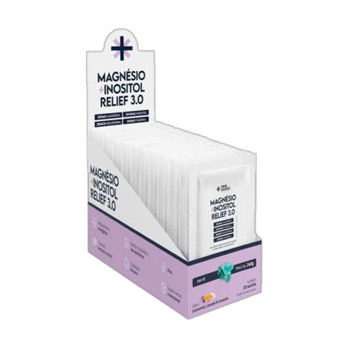 Magnésio + Inositol Relief 3.0 Camomila e Lavanda 8g True Source 30 Sachês