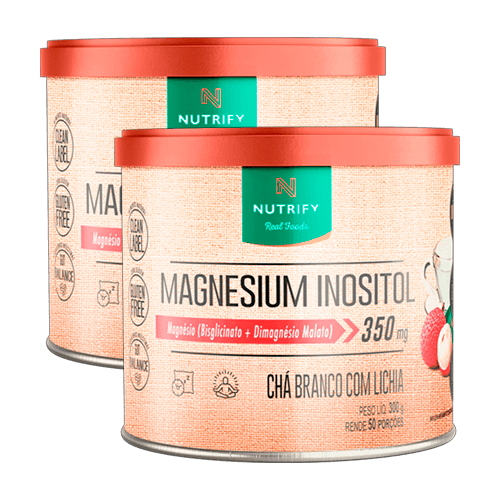 Kit 2X: Magnésio Inositol Chá Branco e Lichia 300g