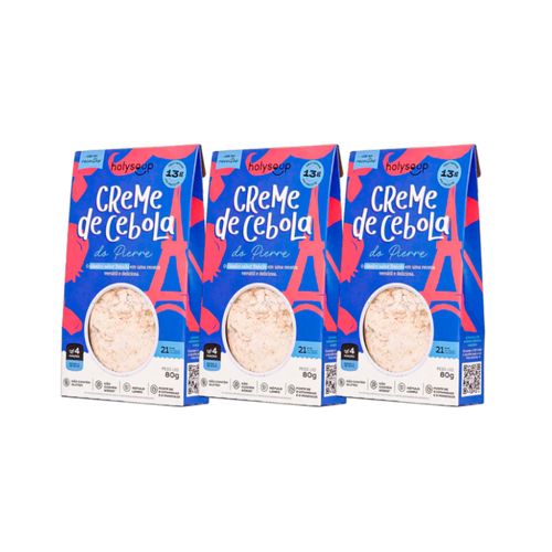 Kit 3X: Creme de Cebola do Pierre Holysoup 80g