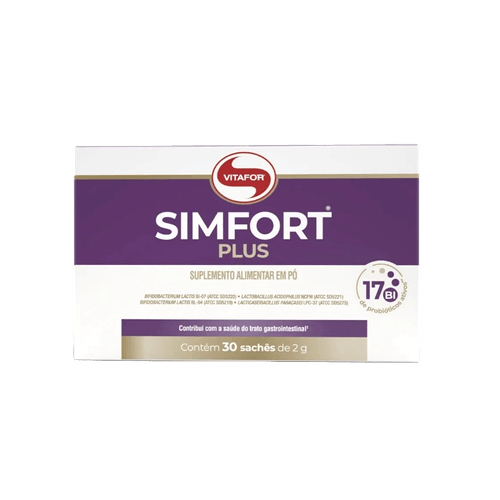 Simfort Plus Probiótico com 4 Espécies 2g Vitafor 30 Sachês