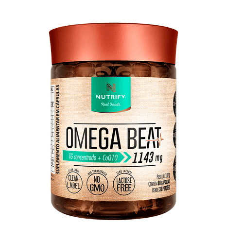 Ômega Beat TG Concentrado + Coq10 Nutrify 60 Cápsulas Ômega Beat TG Concentrado + Coq10 Nutrify 60 Cápsulas