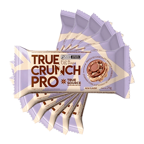 Kit 6X: Wafer Proteico True Crunch Pro Chocolate Meio Amargo True Source 25g