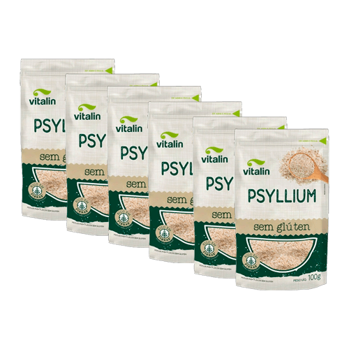 Kit 6X: Psyllium Sem Glúten Vitalin 100g Kit 6X: Psyllium Sem Glúten Vitalin 100g