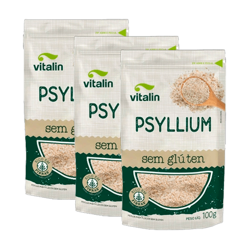 Kit 3X: Psyllium Sem Glúten Vitalin 100g Kit 3X: Psyllium Sem Glúten Vitalin 100g