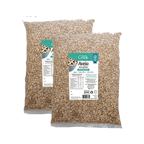 Kit 2X: Aveia em Flocos Grossos Sem Glúten Leve Croc 1kg
