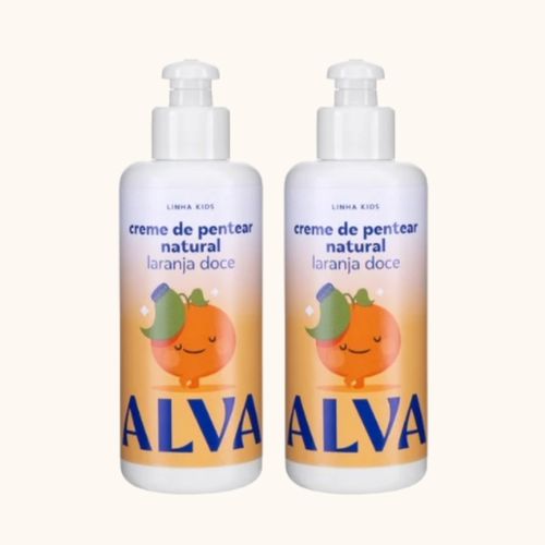 Kit 2X: Creme de Pentear Vegano Infantil Laranja Doce e Baunilha Alva 160ml