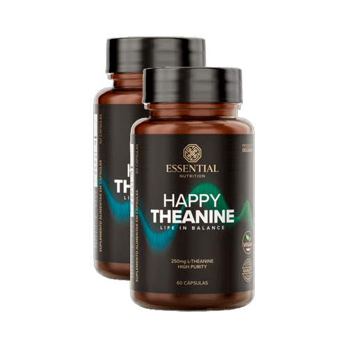Kit 2X: Happy Theanine L-teanina Essential Nutrition 60 Cápsulas