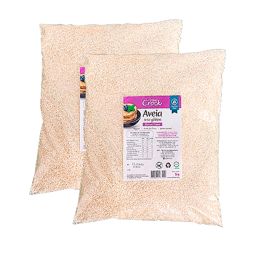 Kit 2X: Aveia em Flocos Finos Sem Glúten Leve Croc 1kg