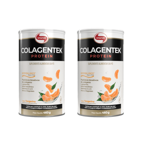 Kit 2X: Colagentek Protein Colágeno Hidrolisado Tangerina Vitafor 460g