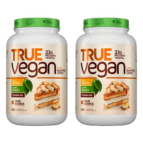 Kit 2X: Proteína True Vegan Banoffee Crispy True Source 837g Banana Crisp