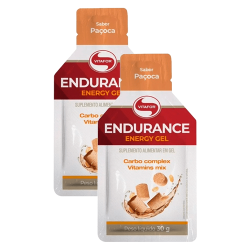 Kit 2X: Endurance Energy Carboidrato em Gel Paçoca Vitafor 30g Paçoca