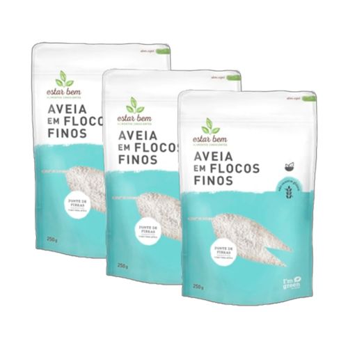 Kit 3X: Aveia em Flocos Finos Sem Glúten Estar Bem 250g