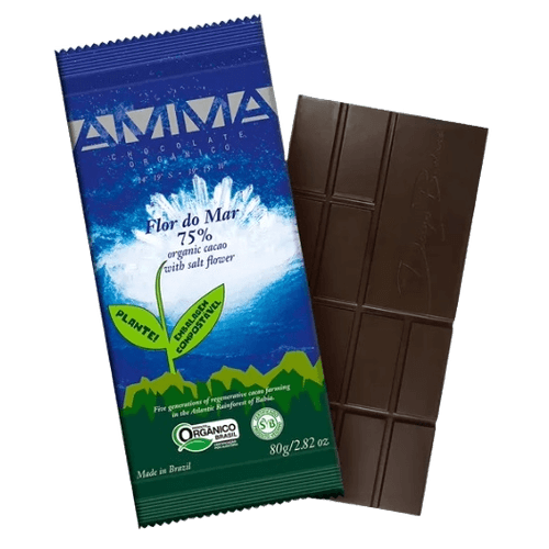 Chocolate 75% Cacau Flor do Mar Orgânico Amma Chocolate 80g