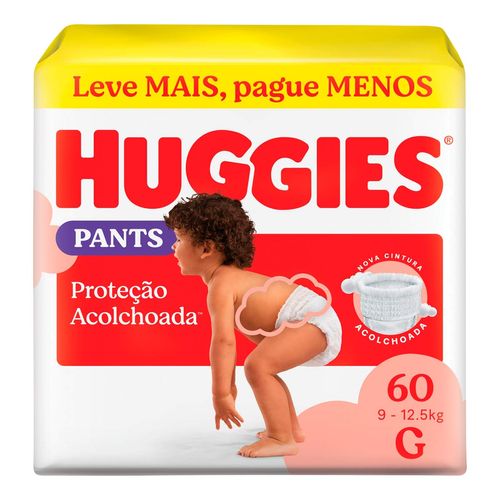 Fralda Huggies Pants Roupinha Proteção Acolchoada G 60 Unidades