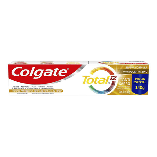 Kit Pasta de Dente Colgate Total 12 Anti-Tártaro 140g 2 Unidades