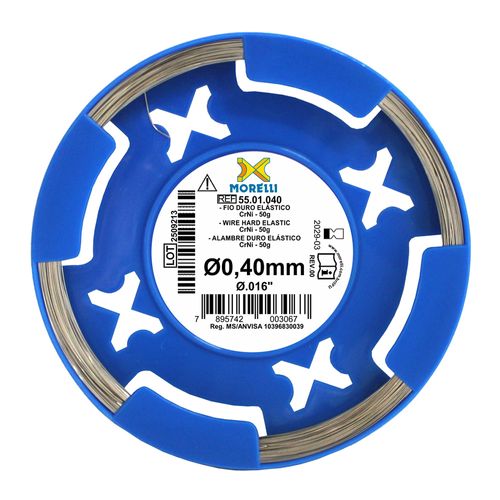 Fio Ortodôntico Duro Elástico CrNi Redondo 50g Morelli 0.4mm
