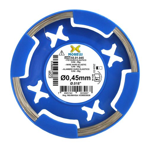 Fio Ortodôntico Duro Elástico CrNi Redondo 50g Morelli 0.45mm