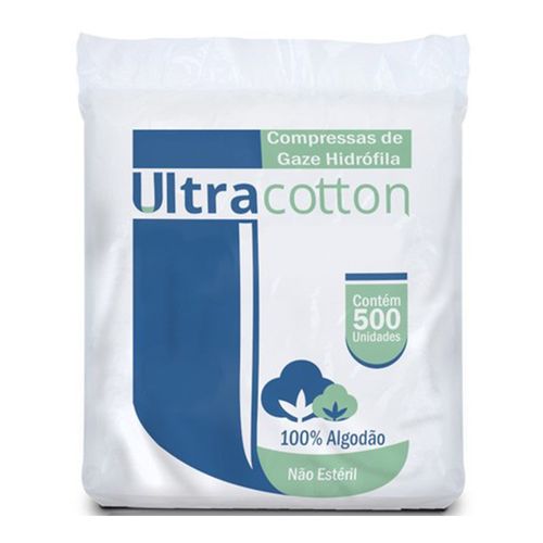 Compressa de Gaze Sem Impureza com 500 Unidades Ultracotton 13-Fios
