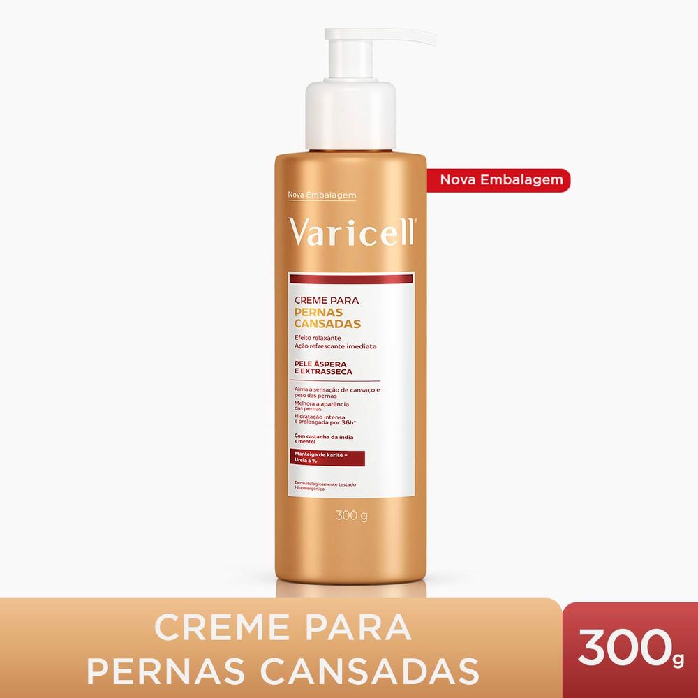 Creme Varicell para Varizes, Dores e Pernas Cansadas Pele Extrasseca ...