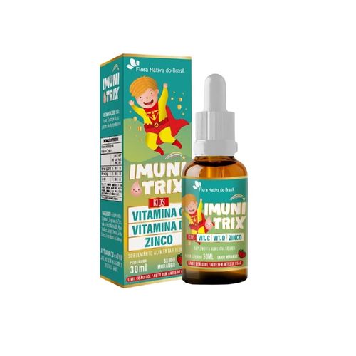 IMUNITRIX KIDS VIT C D ZINCO GTS 30ML SAB MORANGO FLORA NATIVA