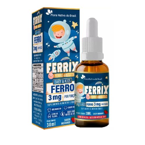 FERRIX KIDS FERRO GTS 30ML SAB MORANGO FLORA NATIVA