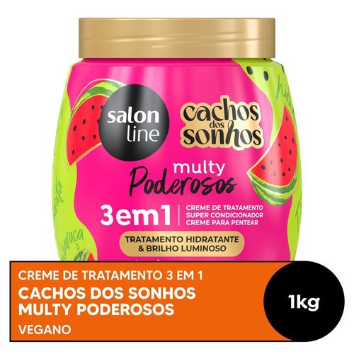 Creme Para Tratamento Salon Line 1Kg Cachos Do Sonhos Melância 3 Em 1