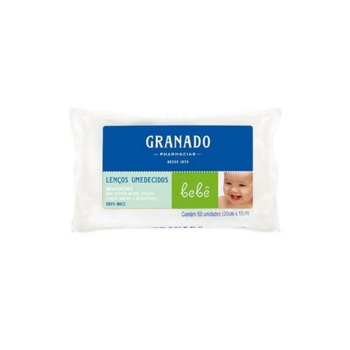 Lenço Umedecido Granado Bebê 50 Unidades Erva Doce