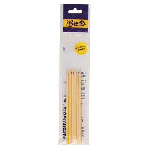 Palito Para Manicure Bonitta Pequeno Cartela Com 6 Unidades