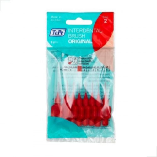 Escova Interdental 0.50mm Vermelha TePe Limpeza Prótese Dentária Brechas Higiene Precisa Proteção Saúde Bucal Eficiente