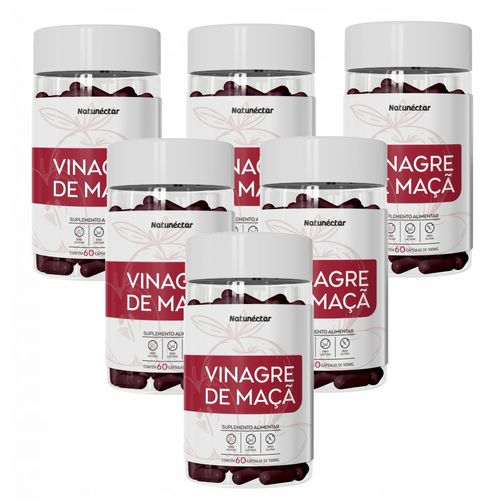 6x Vinagre De Maçã Em Pó -60 Cápsulas - Natunéctar sem sabor