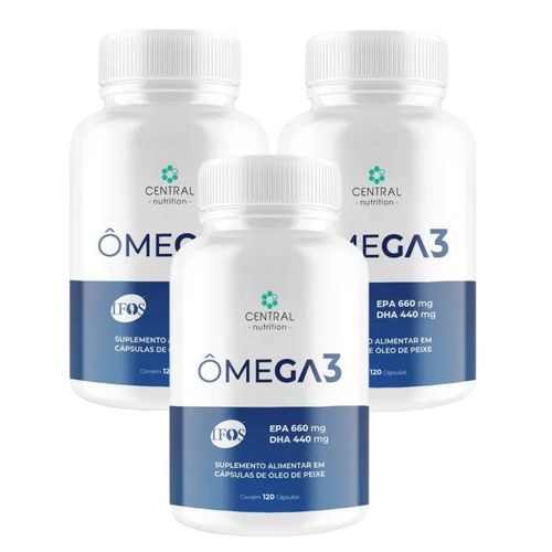 3x Ômega 3 Ifos- 660 EPA-440 DHA-120 Caps. Central Nutrition Sem Sabor