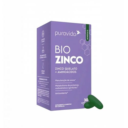 Bio Zinco PuraVida - Zinco Quelado + Aminoácidos Sem Sabor
