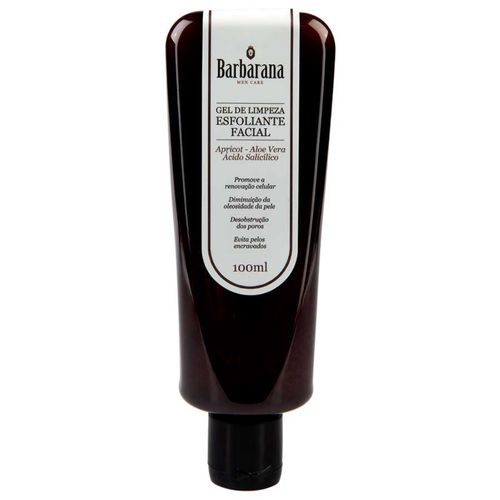Gel de Limpeza Esfoliante Facial com Aloe Vera 100g Barbarana