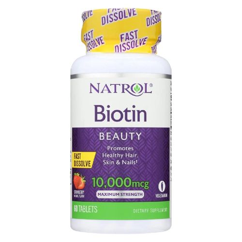 Biotin 10mg (10,000 mcg) 60 Tablets Morango Natrol