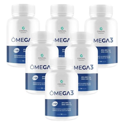 6x Ômega 3 Ifos- 660 EPA-440 DHA-120 Caps. Central Nutrition Sem Sabor