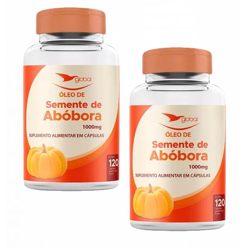 2x Óleo De Semente De Abóbora- 1000mg- 120 Softgels- Global 2x Óleo De Semente De Abóbora- 1000mg- 120 Softgels- Global