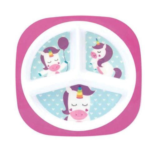 Pratinho infantil com divisórias Animal Fun Unicórnio - Buba