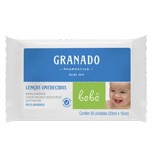 Lenço Umedecido Bebê Peles Sensível (pacote com 50 unidades) - Granado