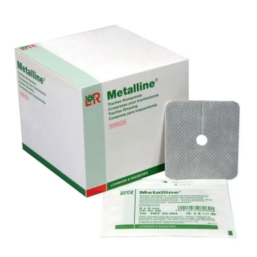 Metalline Curativo de Espuma Absorvente Estéril Para Traqueostomia 8x9cm (unidade) - Lohmann & Rauscher