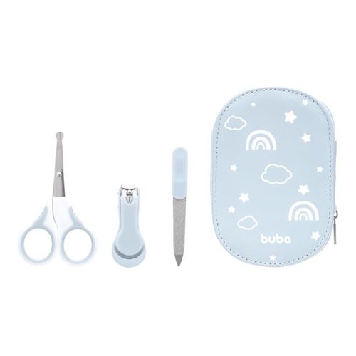 Kit Manicure Infantil Cuidados e Higiene do Bebê com estojo - Buba Azul