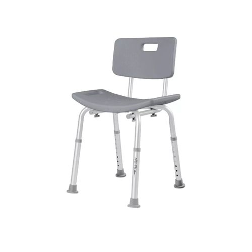 Cadeira Banco para Banho com Encosto em Alumínio Suporta até 130Kg - Hidrolight
