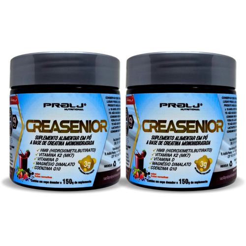 CREASENIOR CREATINA MONOHIDRATADA 150g SABOR FRUTAS VERMELHAS KIT 2