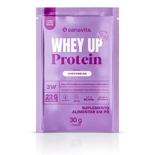 Sachê Whey Protein 3W + BCAA 30g Sabor Chocolate Belga Sanavita