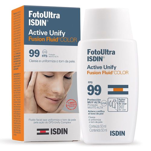 Protetor Solar Facial Foto Ultra ISDIN Active Unify Color FPS 99 - 50ml