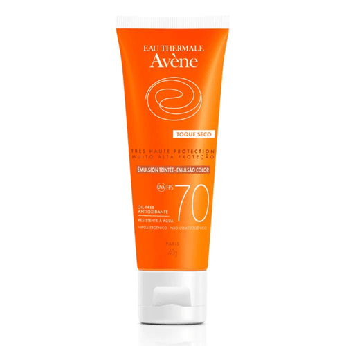 Protetor Solar com Cor Avène - Emulsão Solar Toque Seco FPS 70 Color - Universal