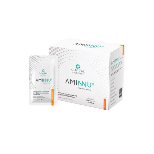 Aminnu Sem Xilitol-30 Sachês- Central Nutrition-Tangerina tangerina