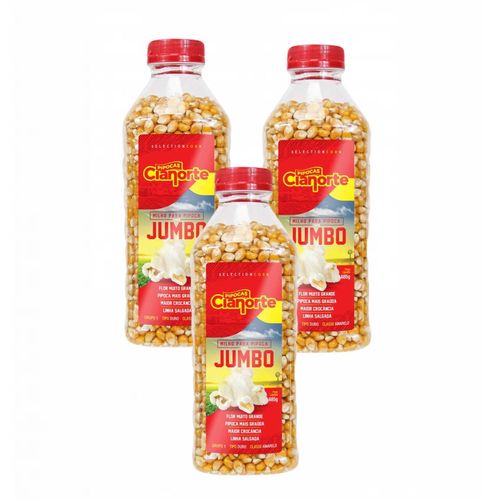 3x Milho Pipoca Grande Gourmet - Tipo Jumbo Butterfly - 685g